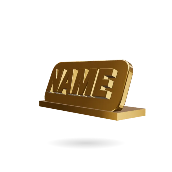 Desk Nameplate, Silk Gold