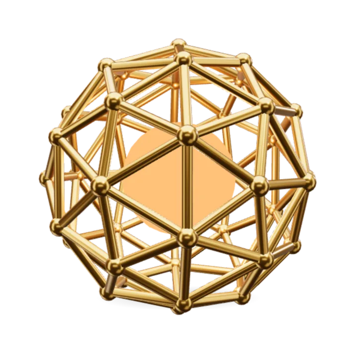 Geodesic Orb Lamp, Silk Gold