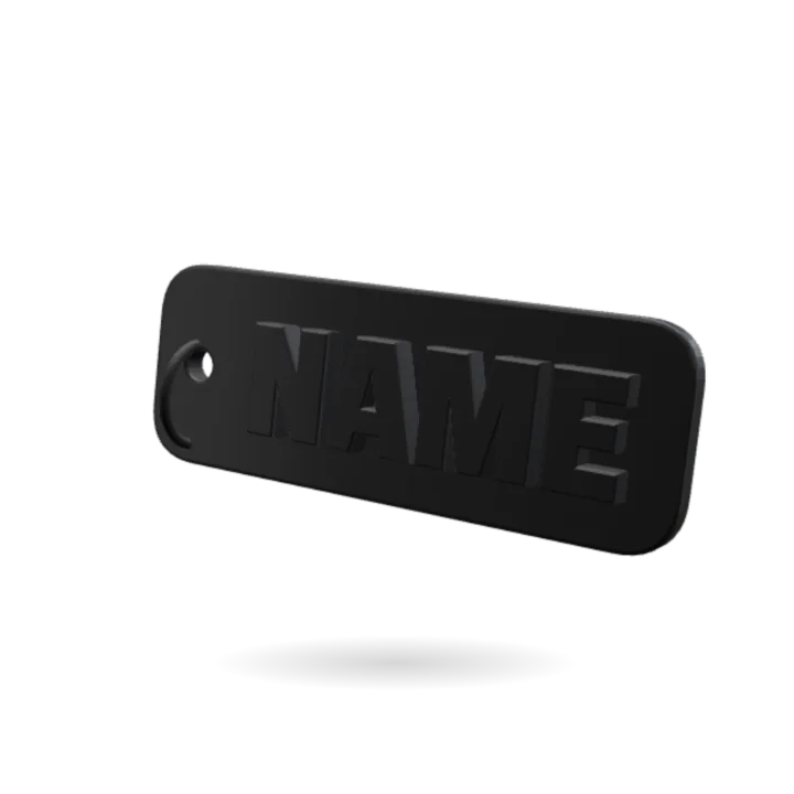 Name Keychain, Matte Black
